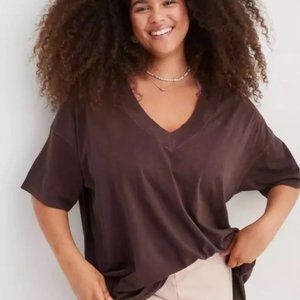 Aerie Extreme V-Neck Oversized Boyfriend T-Shirt